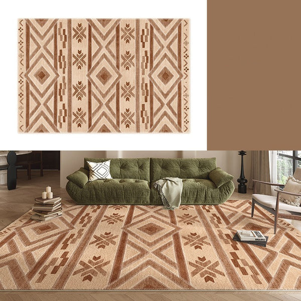 Mid Century Modern Rugs Next to Bed, Contemporary Rugs for Bedroom, Abstract Modern Carpets for Living Room, Modern Rugs for Dining Room-Grace Painting Crafts
