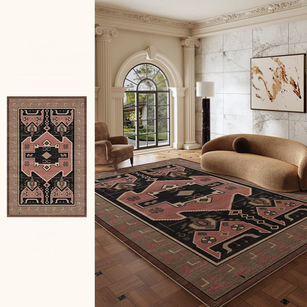 Large Modern Rugs under Dining Room Table, Contemporary Abstract Rugs Next to Bed, Vintage Soft Turkish Rug for Living Room, Geometric Modern Carpets for Office-Grace Painting Crafts