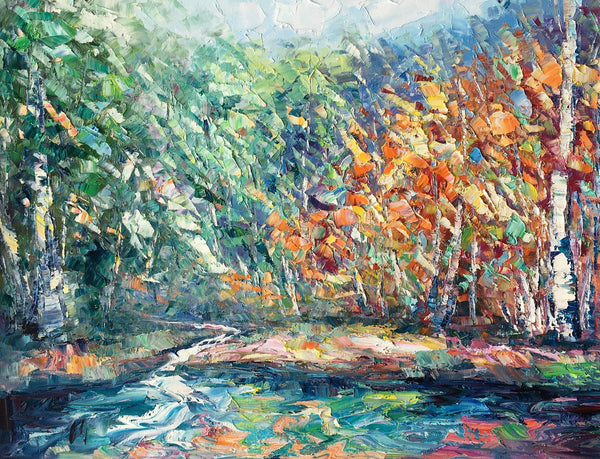 Landscape Painting, Autumn Tree Wall Art, Large Canvas Art, Custom Large Original Artwork, Canvas Painting-Grace Painting Crafts