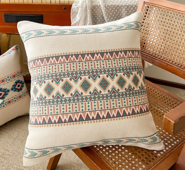 Modern Square Pillows for Couch, Bohemian Decorative Sofa Pillows, Geometric Modern Pillow Covers, Oriental Decorative Throw Pillows for Dining Room-Grace Painting Crafts