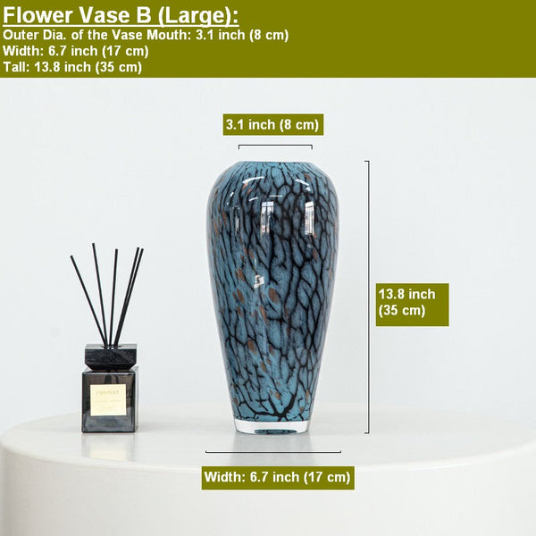 Glass Bud Vases, Bouquet Flower Vase, Colored Glaze Vase for Modern Home Decor, Handmade Liuli Vases, Centerpiece Vases on Table-Grace Painting Crafts