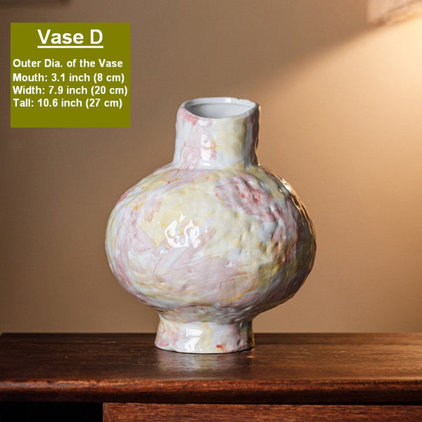 Handmade Water Holding Flower Vases, Modern Bouquet Flower Vases, Centerpiece on Dining Table, Large Flower Vase on Table, Pottery Flower Vases-Grace Painting Crafts