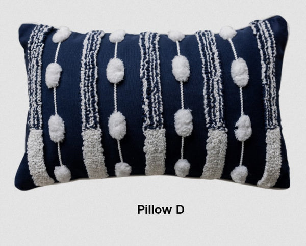 Blue Square Modern Decorative Pillows for Couch, Contemporary Modern Sofa Pillows, Modern Decorative Pillows for Bedroom, Decorative Pillow Covers-Grace Painting Crafts