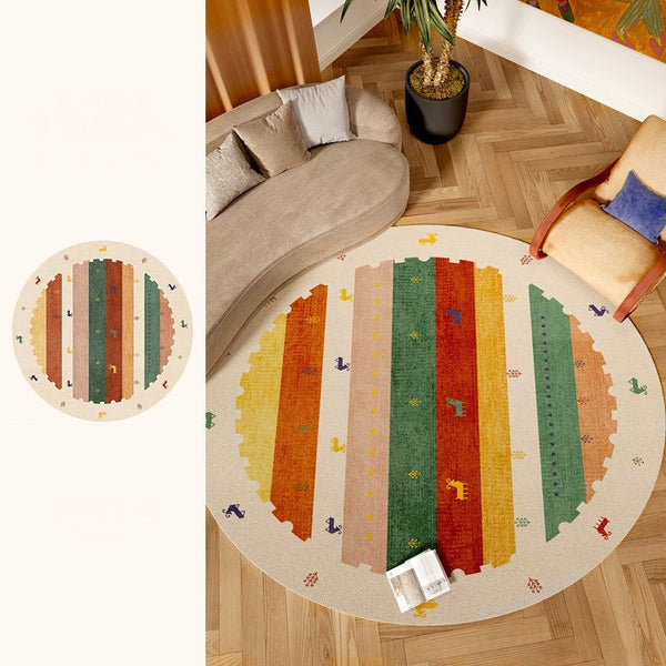 Modern Rugs for Children's Room, Geometric Modern Rug Ideas for Living Room, Circular Modern Rugs for Bathroom, Abstract Contemporary Round Rugs for Dining Room-Grace Painting Crafts