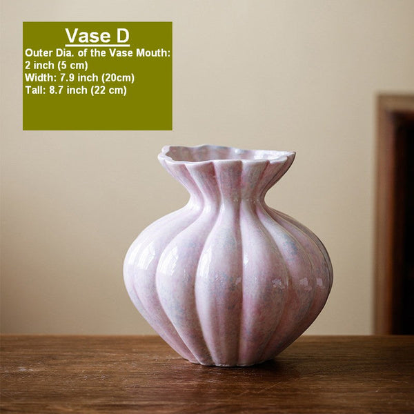 Modern Flower Vase Centerpiece on Table, Handmade Water Holding Flower Vases, Porcelain Flower Vases, Ceramic Bouquet Vases-Grace Painting Crafts