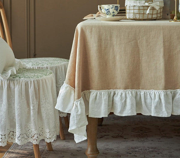 Modern Table Cloth, Beige Tablecloth for Home Decoration, Square Tablecloth for Round Table, Extra Large Rectangle Tablecloth for Dining Room Table-Grace Painting Crafts