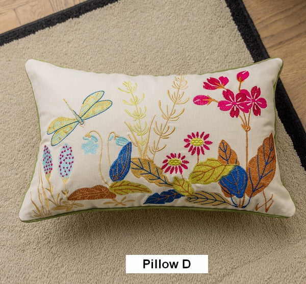 Modern Decorative Pillows for Couch, Butterfly Dragonfly Cotton and linen Pillow Cover, Decorative Throw Pillows for Living Room, Decorative Sofa Pillows-Grace Painting Crafts
