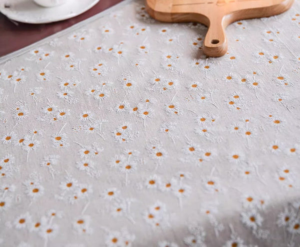 Rustic Flower Pattern Table Covers for Kitchen, Large Rectangle Tablecloth for Dining Room Table, Linen Rectangular Tablecloth for Oval Table, Country Farmhouse Tablecloth-Grace Painting Crafts