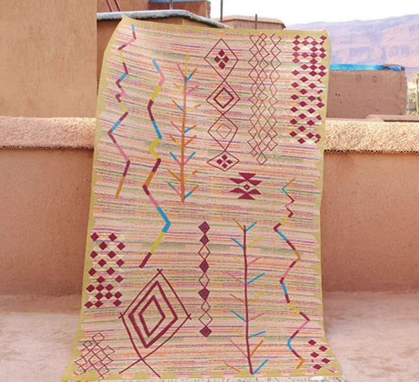 Bedroom Vintage Rugs, Morocco Rugs for Dining Room, Vintage Persian Rugs, Extra Large Traditional Colorful Moroccan Rug, Oversized Area Rugs for Living Room-Grace Painting Crafts