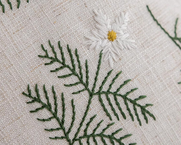 Embroider Flower Cotton Pillow Covers, Decorative Pillows for Sofa, Farmhouse Decorative Pillows for Couch, Spring Flower Decorative Pillows for Bedroom-Grace Painting Crafts