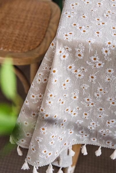 Rustic Flower Pattern Table Covers for Kitchen, Large Rectangle Tablecloth for Dining Room Table, Linen Rectangular Tablecloth for Oval Table, Country Farmhouse Tablecloth-Grace Painting Crafts