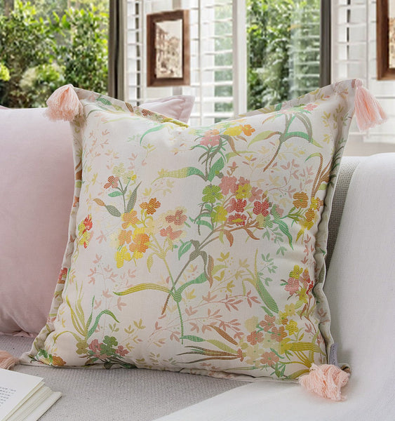 Living Room Decorative Pillows, Modern Decorative Cushions, Decorative Pillows for Bed, Decorative Pillow Arrangement Ideas for Interior Design, Embroidered Floral Bird Pattern Pillow Covers-Grace Painting Crafts
