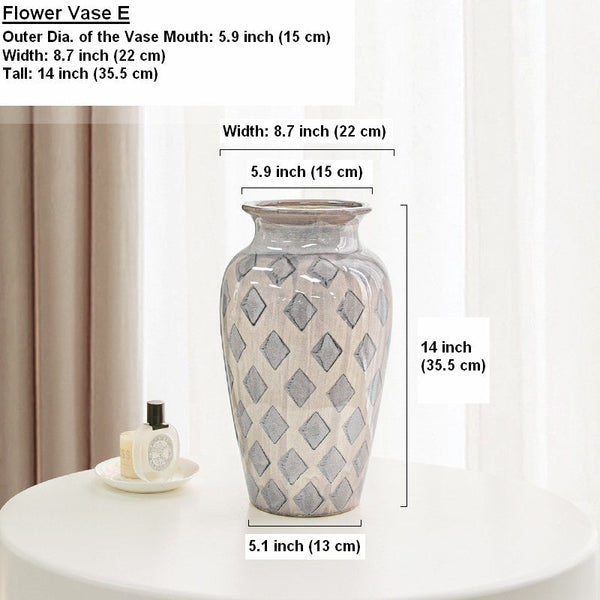 Porcelain Flower Vases, Flower Vases on Table, Contemporary Vases for Modern Home Decor, Ceramic Bouquet Vases, Dining Table Centerpiece-Grace Painting Crafts