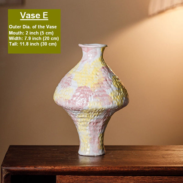 Handmade Water Holding Flower Vases, Modern Bouquet Flower Vases, Centerpiece on Dining Table, Large Flower Vase on Table, Pottery Flower Vases-Grace Painting Crafts