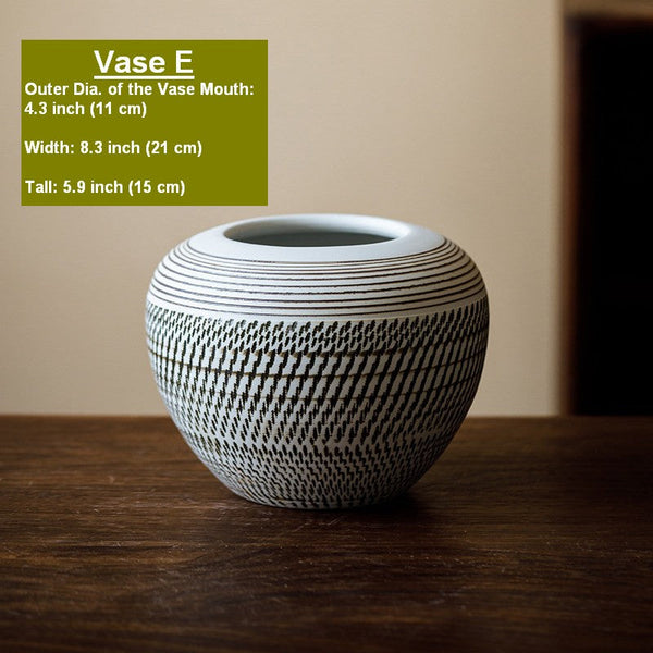 Centerpiece on Dining Table, Large Flower Vase on Table, Pottery Flower Vases Urn, Modern Bouquet Flower Vases, Handmade Water Holding Flower Vases-Grace Painting Crafts