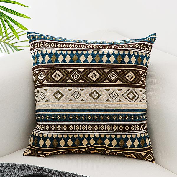 Unique Bohemian Decorative Sofa Pillows, Extra Large Geometric Pattern Chenille Throw Pillows, Oriental Throw Pillow for Couch-Grace Painting Crafts