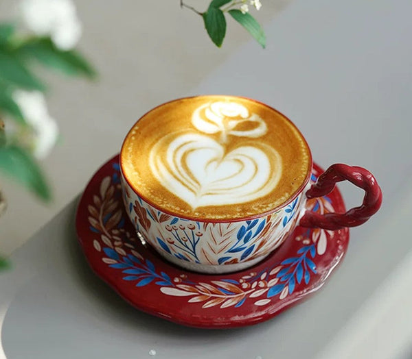 Porcelain Tea Cup Set, Ceramic Coffee Cup Set, Tea Cup With Saucer, Coffee Cup With Saucer, British Afternoon Tea Set, Gift Box Tea Set-Grace Painting Crafts