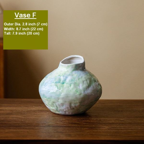 Centerpiece on Dining Table, Modern Porcelain Flower Vases, Handmade Water Holding Flower Vases, Ceramic Bouquet Vases, Flower Vases on Table-Grace Painting Crafts