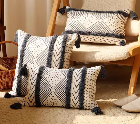 Decorative Sofa Pillow Covers, Oriental Square Pillows for Couch, Decorative Throw Pillows for Dining Room, Bohemian Geometric Modern Pillows-Grace Painting Crafts