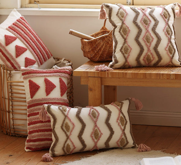 Modern Decorative Pillows for Interior Design, Simple Decorative Pillow Covers, Square Modern Throw Pillows for Couch, Contemporary Modern Sofa Pillows-Grace Painting Crafts