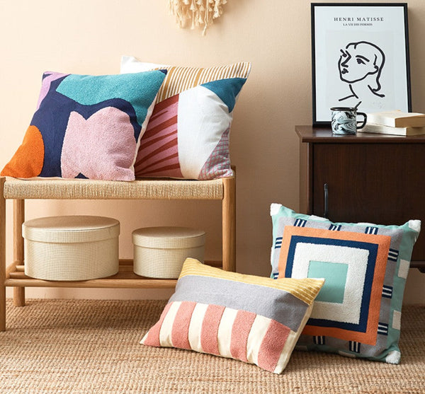 Large Modern Sofa Cushion, Decorative Pillow Covers, Modern Pillows for Couch, Abstract Decorative Throw Pillows for Living Room-Grace Painting Crafts