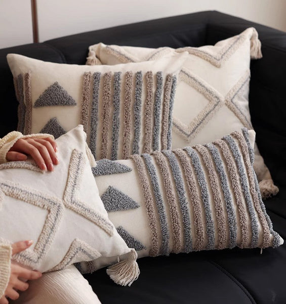 Modern Decorative Pillows for Interior Design, Decorative Pillows for Bedroom, Square Modern Throw Pillows for Couch, Contemporary Modern Sofa Pillow Covers-Grace Painting Crafts