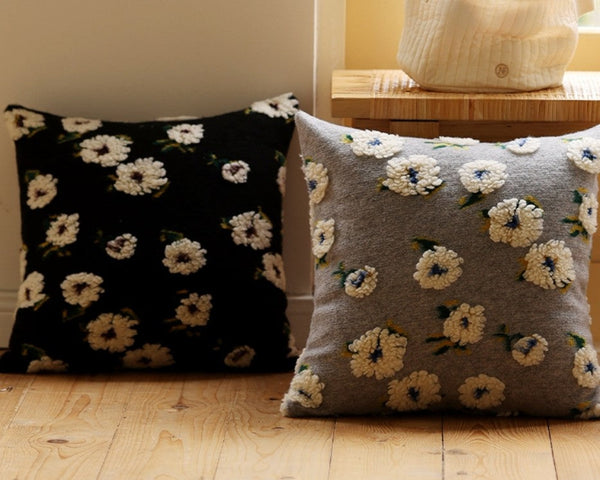 Contemporary Modern Sofa Pillows, Square Modern Throw Pillows for Couch, Flower Decorative Pillow Covers, Decorative Pillows for Bedroom-Grace Painting Crafts