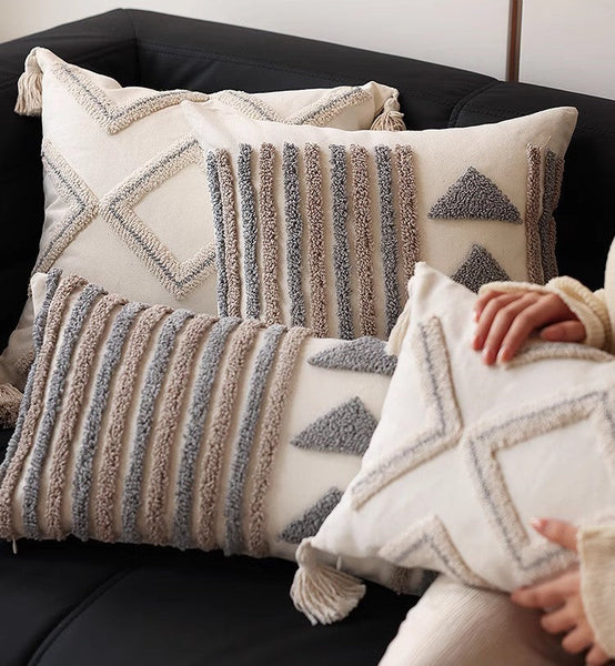 Modern Decorative Pillows for Interior Design, Decorative Pillows for Bedroom, Square Modern Throw Pillows for Couch, Contemporary Modern Sofa Pillow Covers-Grace Painting Crafts