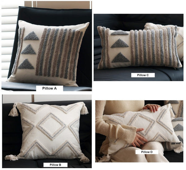 Modern Decorative Pillows for Interior Design, Decorative Pillows for Bedroom, Square Modern Throw Pillows for Couch, Contemporary Modern Sofa Pillow Covers-Grace Painting Crafts
