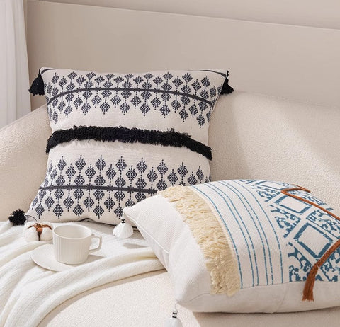 Decorative Square Pillow Covers, Bohemian Decorative Sofa Pillows for Bedroom, Geometric Pattern Decorative Pillow for Couch-Grace Painting Crafts