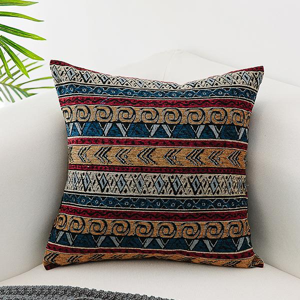 Unique Bohemian Decorative Sofa Pillows, Extra Large Geometric Pattern Chenille Throw Pillows, Oriental Throw Pillow for Couch-Grace Painting Crafts