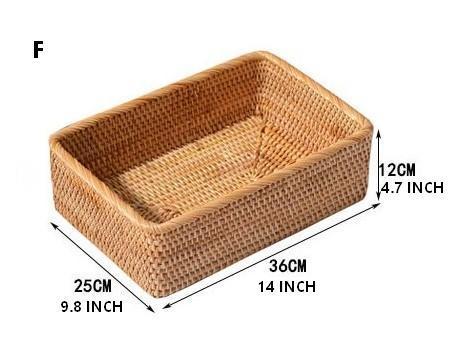 Rectangular Storage Baskets, Storage Baskets for Shelves, Woven Rattan Storage Basket, Kitchen Storage Baskets, Bathroom Storage Baskets-Grace Painting Crafts