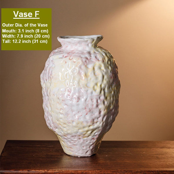 Handmade Water Holding Flower Vases, Modern Bouquet Flower Vases, Centerpiece on Dining Table, Large Flower Vase on Table, Pottery Flower Vases-Grace Painting Crafts