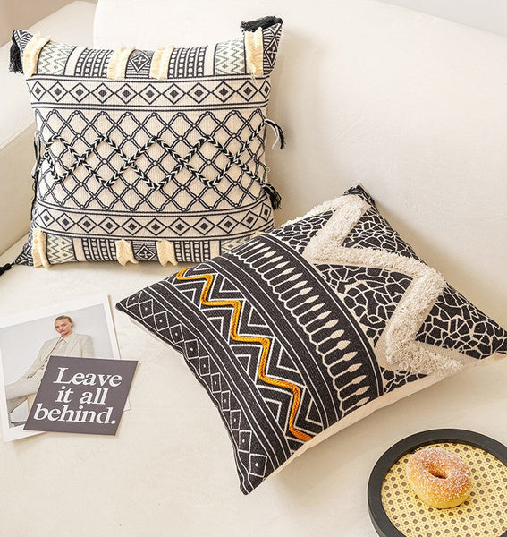 Decorative Throw Pillows for Couch, Geometric Modern Pillow Covers, Oriental Square Pillows for Bedroom, Bohemian Decorative Sofa Pillows-Grace Painting Crafts