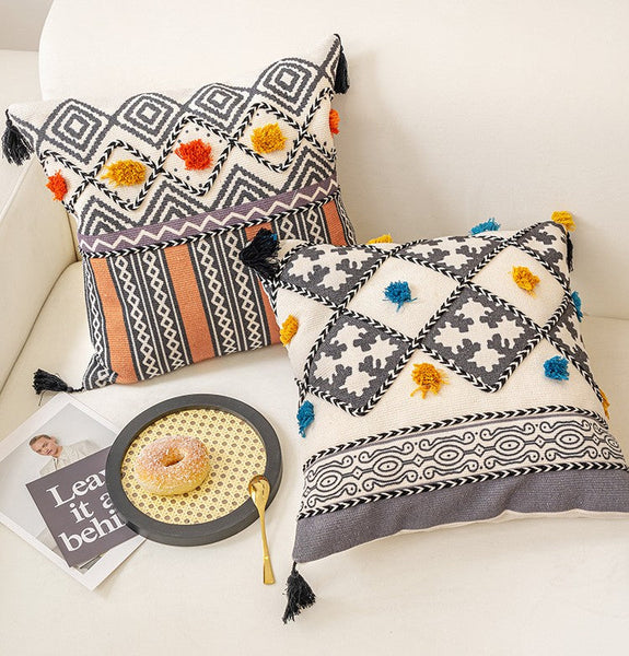 Decorative Throw Pillows for Couch, Geometric Modern Pillow Covers, Oriental Square Pillows for Bedroom, Bohemian Decorative Sofa Pillows-Grace Painting Crafts