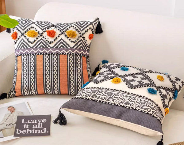 Decorative Throw Pillows for Couch, Geometric Modern Pillow Covers, Oriental Square Pillows for Bedroom, Bohemian Decorative Sofa Pillows-Grace Painting Crafts