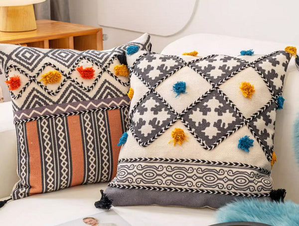 Decorative Throw Pillows for Couch, Geometric Modern Pillow Covers, Oriental Square Pillows for Bedroom, Bohemian Decorative Sofa Pillows-Grace Painting Crafts