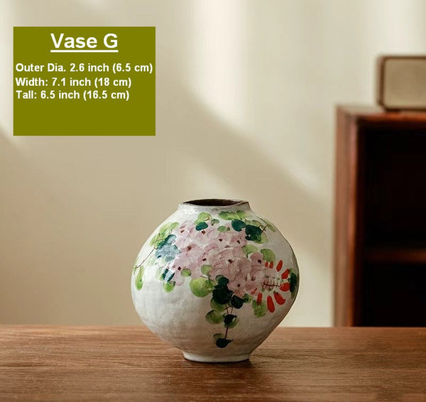 Flower Vases on Table, Handmade Water Holding Flower Vases, Centerpiece on Dining Table, Modern Porcelain Flower Vases, Ceramic Bouquet Vases-Grace Painting Crafts