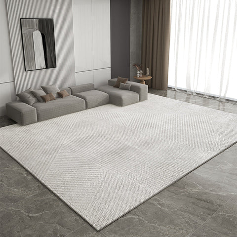 Geometric Modern Rug Placement Ideas for Dining Room, Gray Contemporary Modern Rugs for Living Room, Extra Large Modern Rugs for Bedroom-Grace Painting Crafts