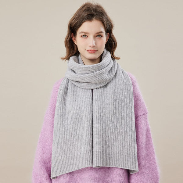 Warm Winter Scarf, Soft Cashmere Scarf for Women, Casual Scarf for Women, Cold Weather Scarf, Fashion Designer Scarf, Green White Grey Wool Scarf for Women-Grace Painting Crafts