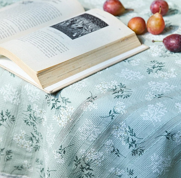 Extra Large Green Rectangle Tablecloth Ideas for Dining Room Table, Rustic Farmhouse Table Cover for Kitchen, Flower Pattern Tablecloth for Round Table-Grace Painting Crafts