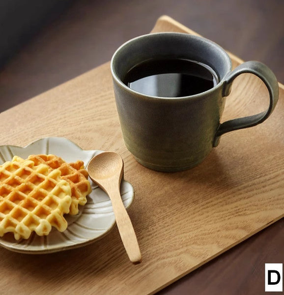 Large Modern Handmade Pottery Coffee Cup, Creative Brown Green Blue Ceramic Coffee Mugs, Large Unique Tea Cup, Large Capacity Coffee Cups-Grace Painting Crafts