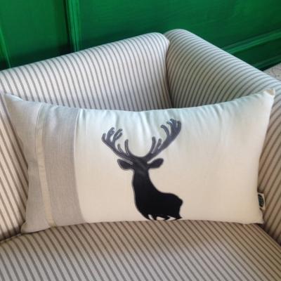 Embroider Elk Cotton Pillow Cover, Decorative Throw Pillow, Sofa Pillows, Home Decor-Grace Painting Crafts