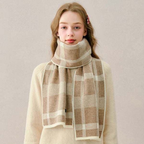 Modern Wool Scarf for Women, Unique Christmas Gift for Girl, Casual Scarf for Women, Cold Weather Scarves, Soft Wool Scarf for Women, Winter Wool Scarf-Grace Painting Crafts