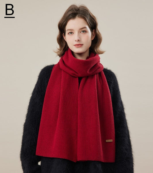 Fashion Designer Scarf, Cold Weather Scarf, Casual Scarf for Women, Red Winter Scarf, Modern Wool Scarf for Women, Soft Cashmere Scarf for Women-Grace Painting Crafts