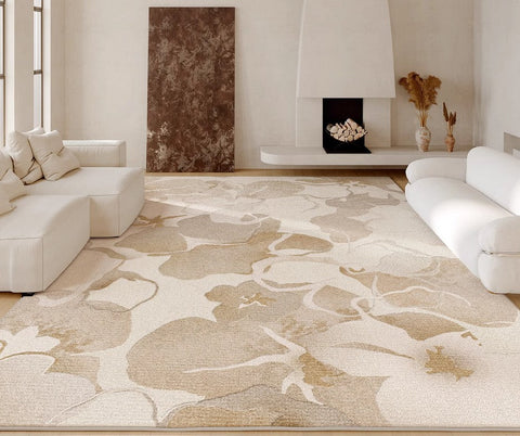 Bedroom Modern Soft Rugs, French Style Modern Rugs for Interior Design, Contemporary Modern Rugs under Dining Room Table, Flower Pattern Modern Rugs for Living Room-Grace Painting Crafts