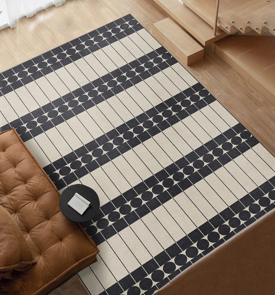 Modern Rugs for Dining Room, Mid Century Modern Rugs Next to Bed, Thick Contemporary Rugs for Bedroom, Modern Carpets for Living Room-Grace Painting Crafts