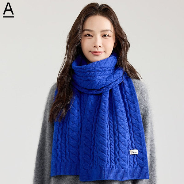 Modern Winter Scarf, Blue Casual Scarf for Women, Fashion Designer Scarf, Cold Weather Scarf, Wool Scarf for Women, Soft Cashmere Scarf for Women-Grace Painting Crafts