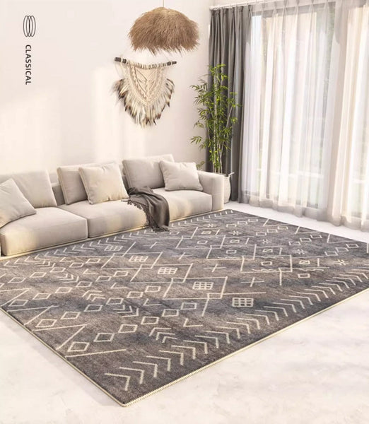 Morocco Contemporary Rug Ideas for Living Room, Hallway Modern Runner Rugs, Modern Runner Rugs Next to Bed, Large Modern Rugs for Dining Room-Grace Painting Crafts