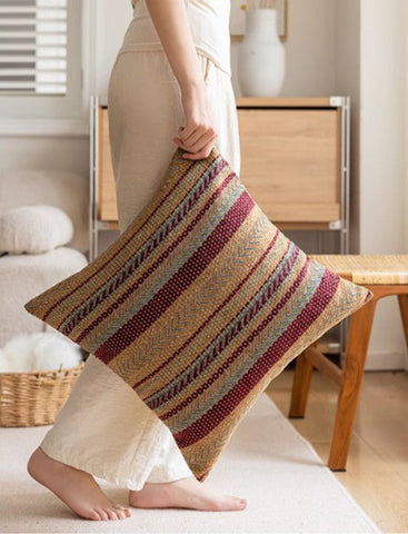 Large Decorative Throw Pillows, Traditional Rustic Sofa Pillows for Bedroom, Geometric Pattern Throw Pillow for Couch, Bohemian Decorative Sofa Pillows-Grace Painting Crafts